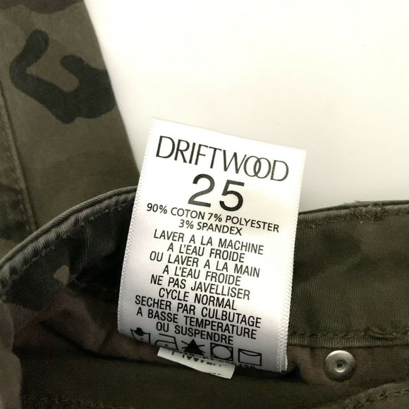 Driftwood Jackie Jeans Size 25 Camo Green-Brown Skinny with Orange Aztec Stripe - Picture 10 of 10